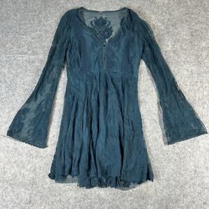 Free People Reign Over Me Lace Dress Teal sz 6 ASO Elena Gilbert Vampire Diaries